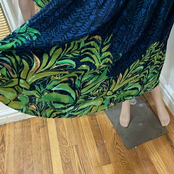 Free people Hot Hoose dress Tropical Green and Blue Sleeveless size 4 - Picture 10 of 15